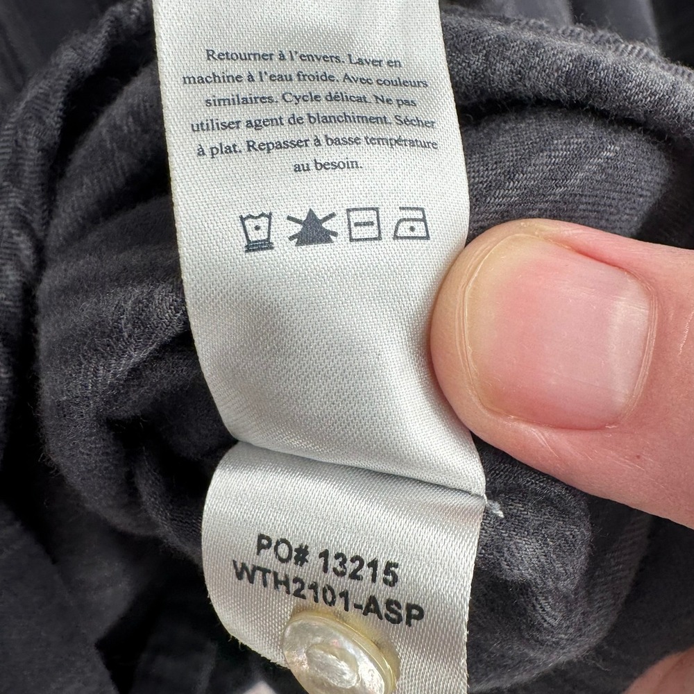 Faherty Button Down Top Womens Medium Grey Plaid Organic Cotton WTH2101-ASP - Picture 6 of 9
